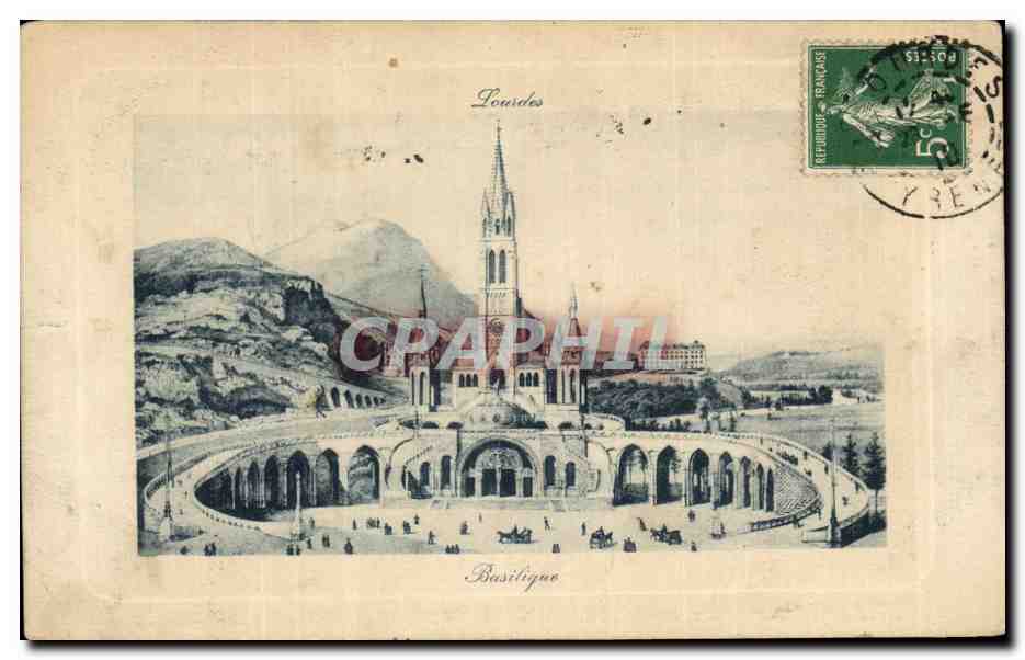 CPA Lourdes Basilique 