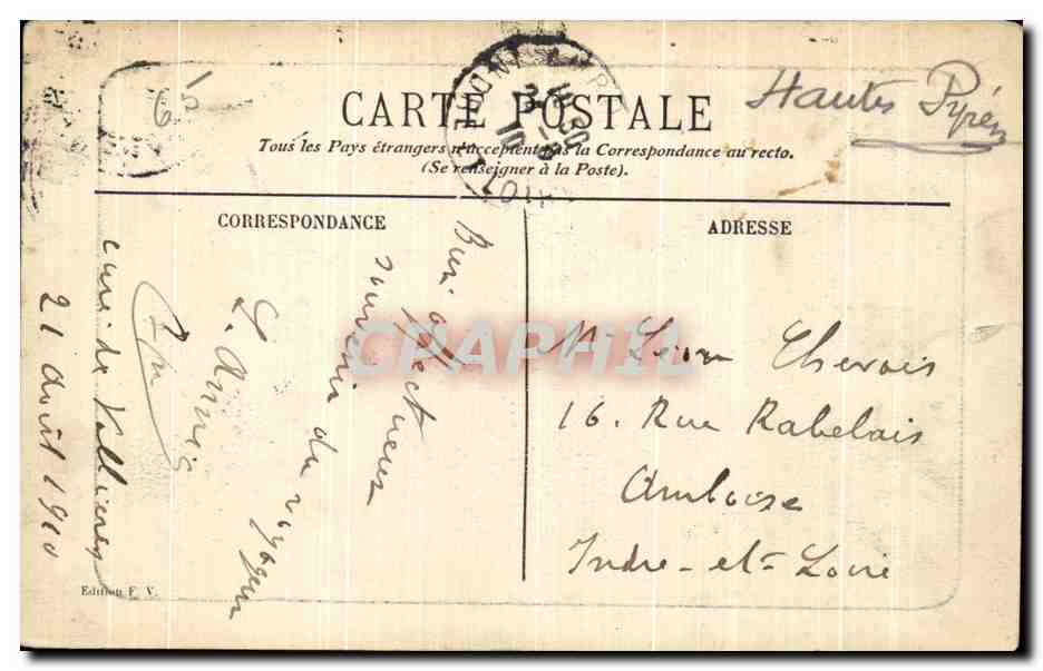 CPA Lourdes Basilique  — Verso