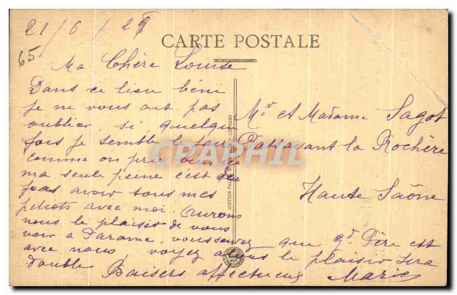 Lourdes — Vue prise du Sommet du Pie du Jer — éditeur Lourdes, n° 51 — Verso