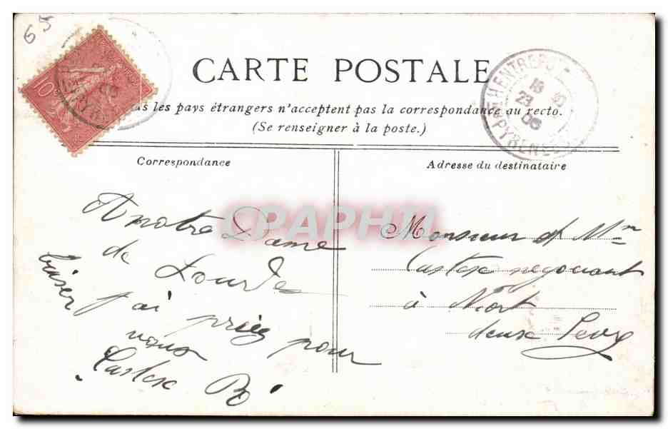 CPA Lourdes Saint Michel — Verso