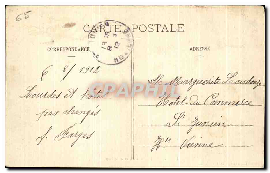 CPA Lourdes Les Sanctuaires et le Fort  — Verso