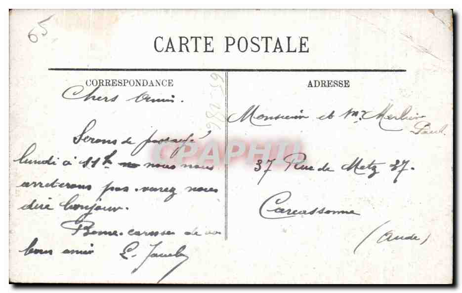 CPA Lourdes Sommet du Pic du Jer l'Observatoire — Verso