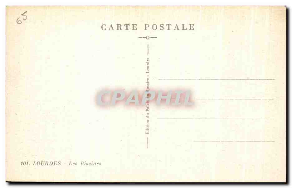 CPA Lourdes Les Piscines — Verso