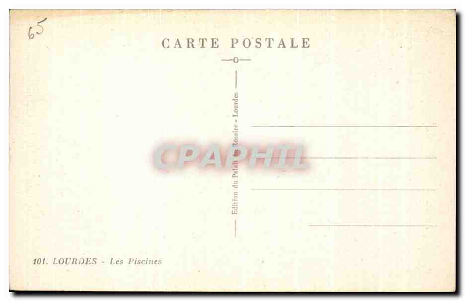 CPA Lourdes Les Piscines — Verso