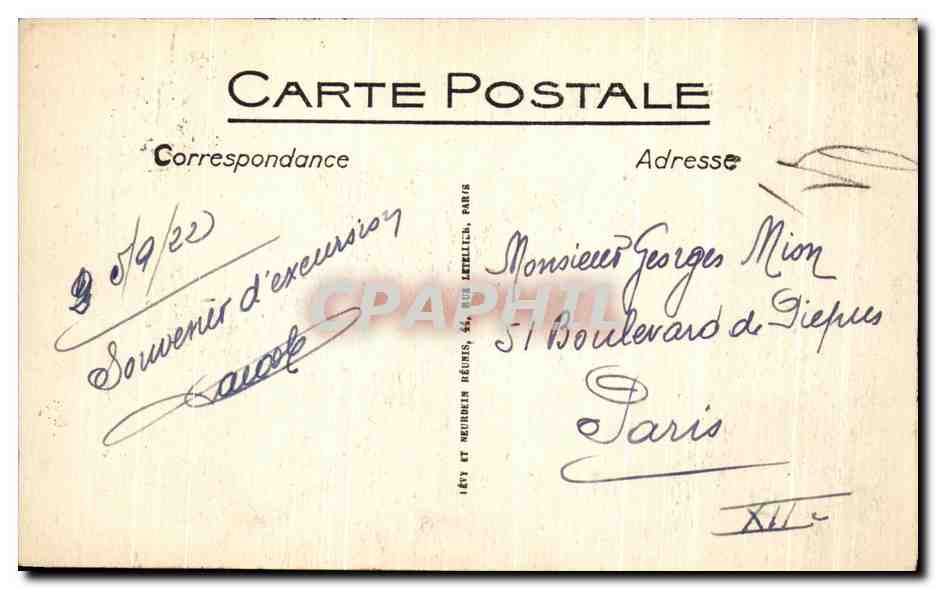 CPA Lourdes La Grotte et la Basilique — Verso