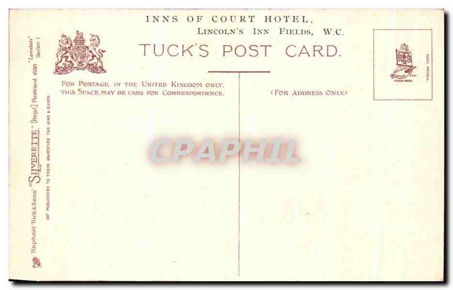 CPA London Inns of Court Hotel  — Verso