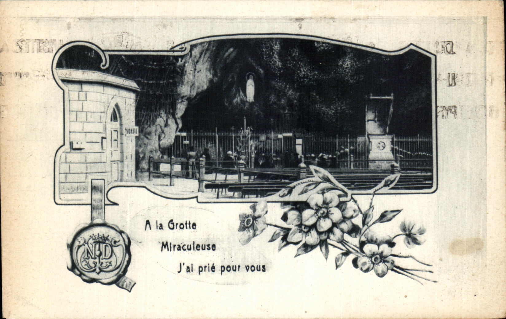 CPA Lourdes A La Grotte Miraculeuse J'al prie pour vous
