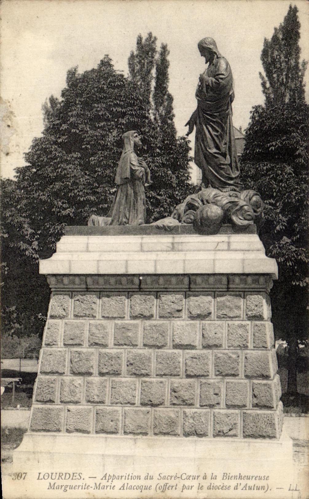 CPA Lourdes Apparition du Sacre Caur a la Bienheurense Marguerite Marie Alacoque