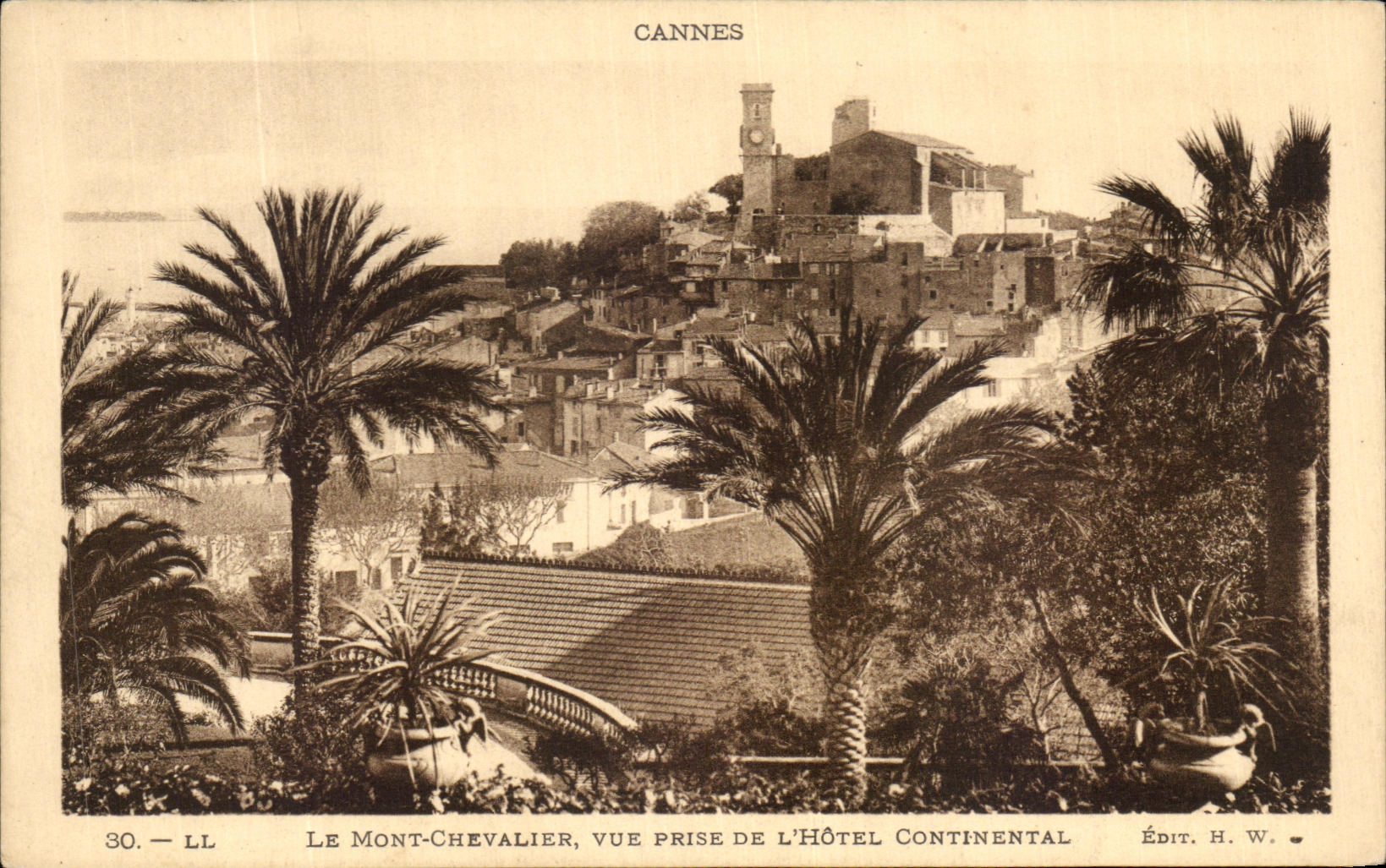 CPA Cannes Le Mont Chevalier Vue Prise De L'Hotel Continental