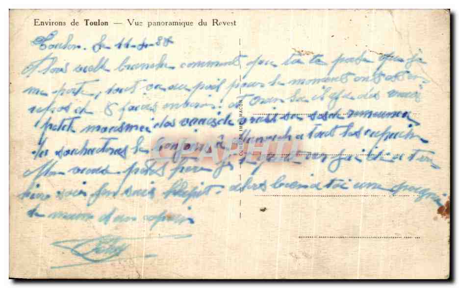 Environs de Toulon — Vue panoramique du Revest — Éditeur : C. M. MACON — Reverso