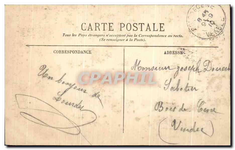 CPA Lourdes Grotte et Basilique — Verso