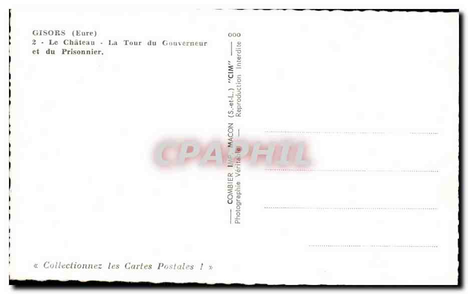 Gisors (Eure) — Le Château, La Tour du Gouverneur et du Prisonnier — Combier Impr. Mâcon — Reverso
