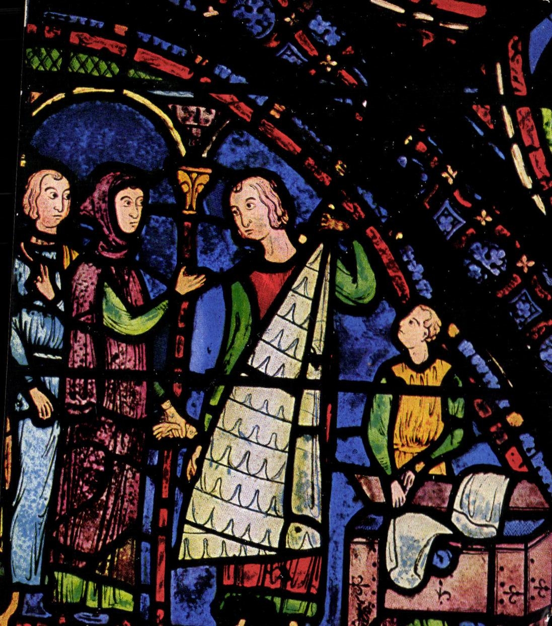 Vitrail de la cathédrale de Chartres — scène religieuse — E. Mouver Édition