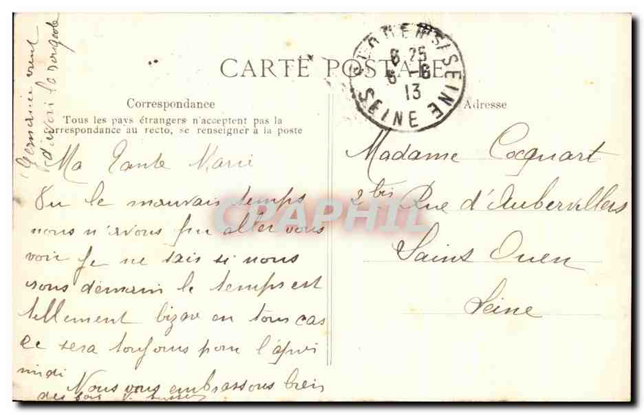 CPA Enghien Les Bains Un Coin Pittoresque Du Lac — Verso
