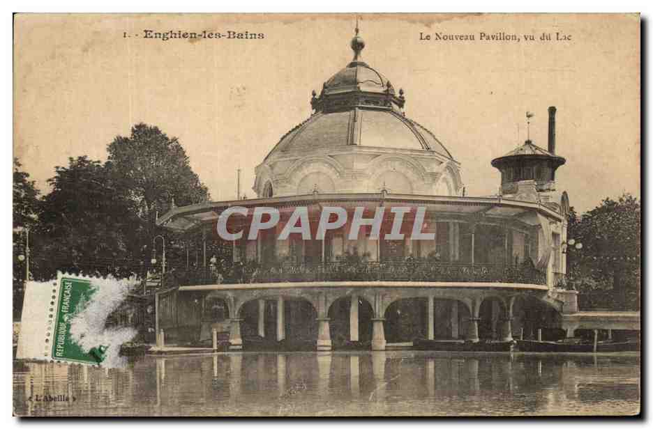 CPA Enghien Les Bains Le Nouveau Pavillon Vu Du Lac