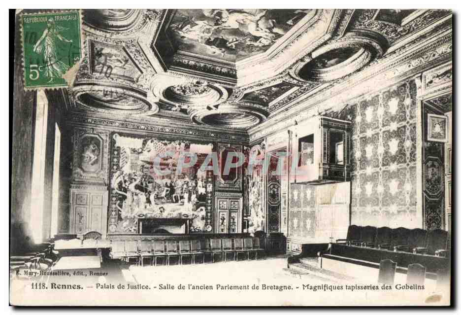 CPA Rennes Palais De Justice Salle De l'Ancien Parlement De Bretagne Tapisseries des Gobelins 