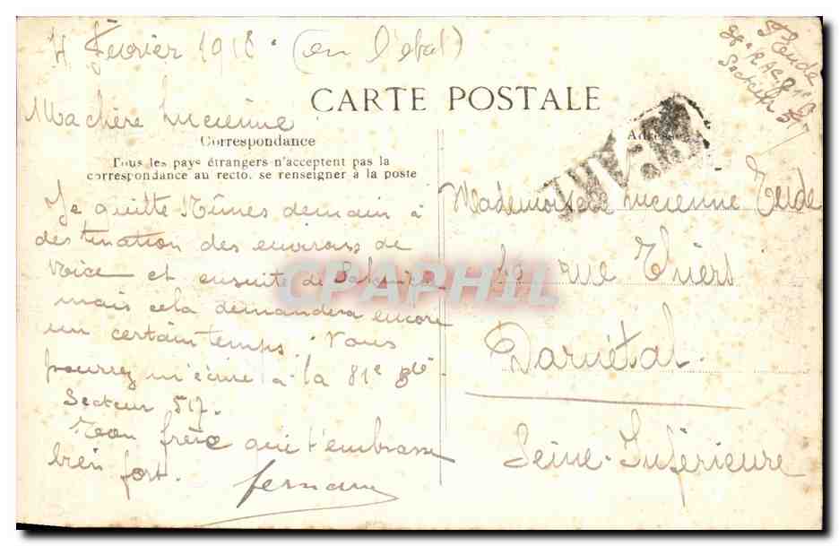 CPA Nimes Le Palais De Justice — Rückseite