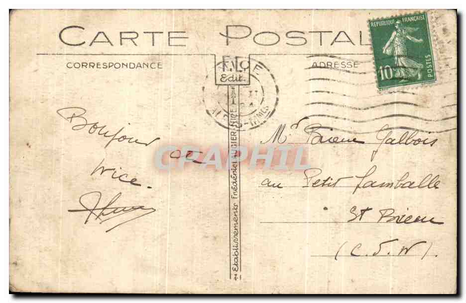 CPA Nice Le palais de la Jetee et le Jardin Albert 1er — Rückseite