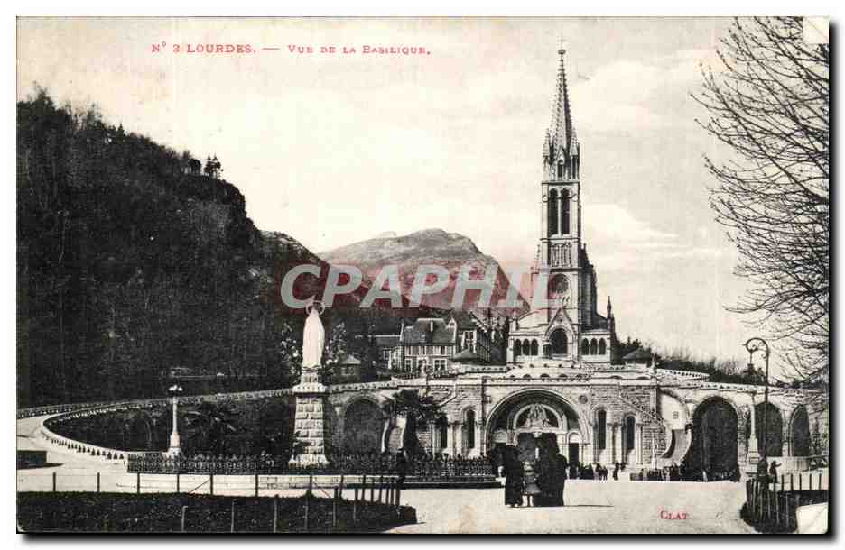 Lourdes — Vue de la Basilique — Clat, n°3