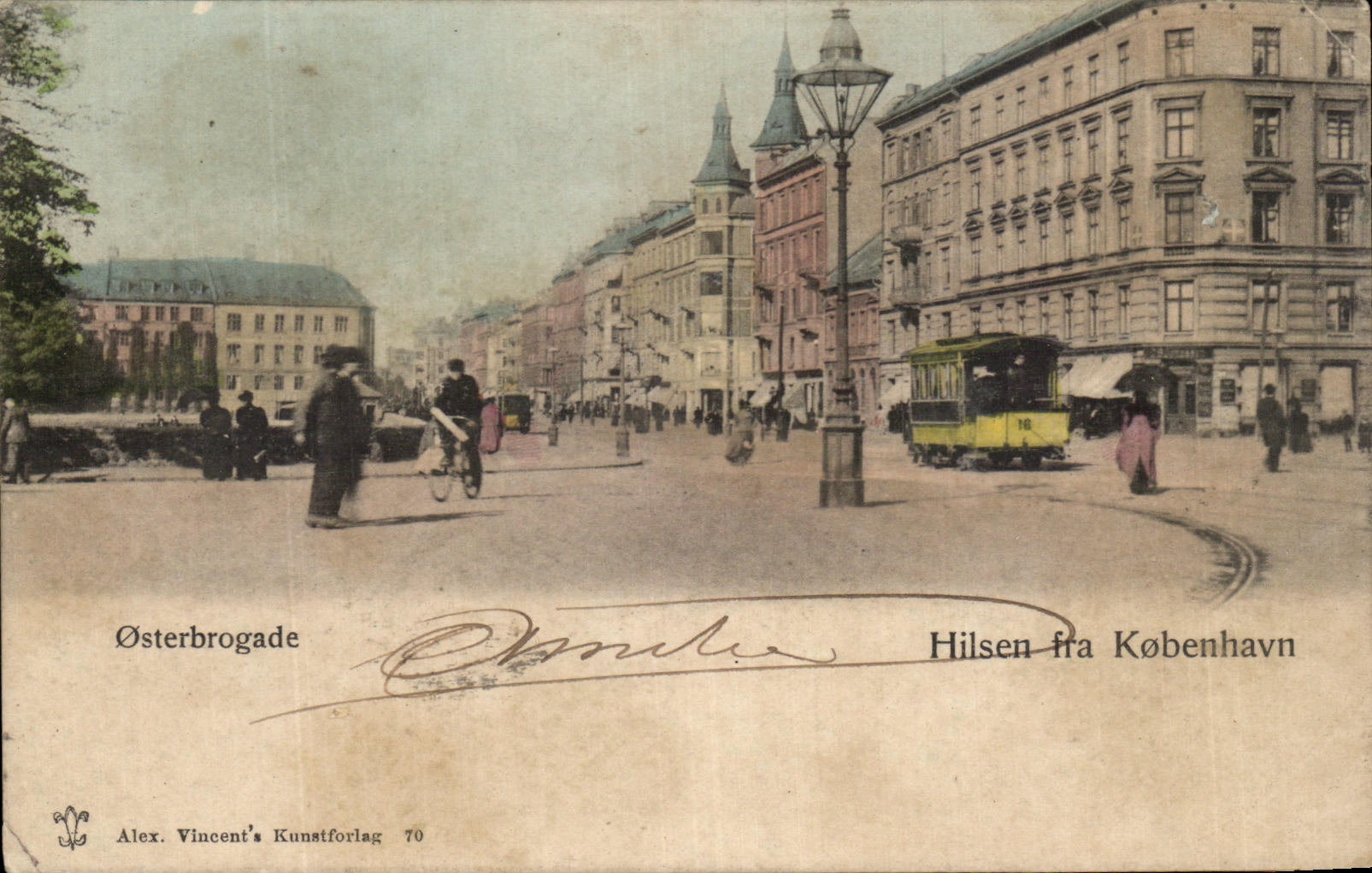 CPA Osterbrogade Hilsen fra Kobenhavn Danemark Tramway