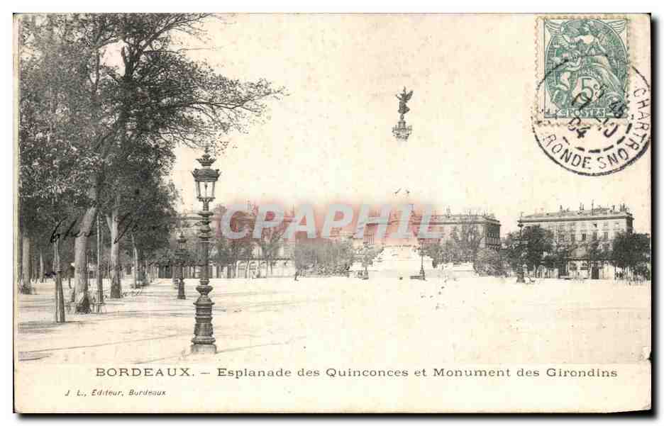 CPA Bordeaux Esplanade des Quinconces et Monument des Girondins