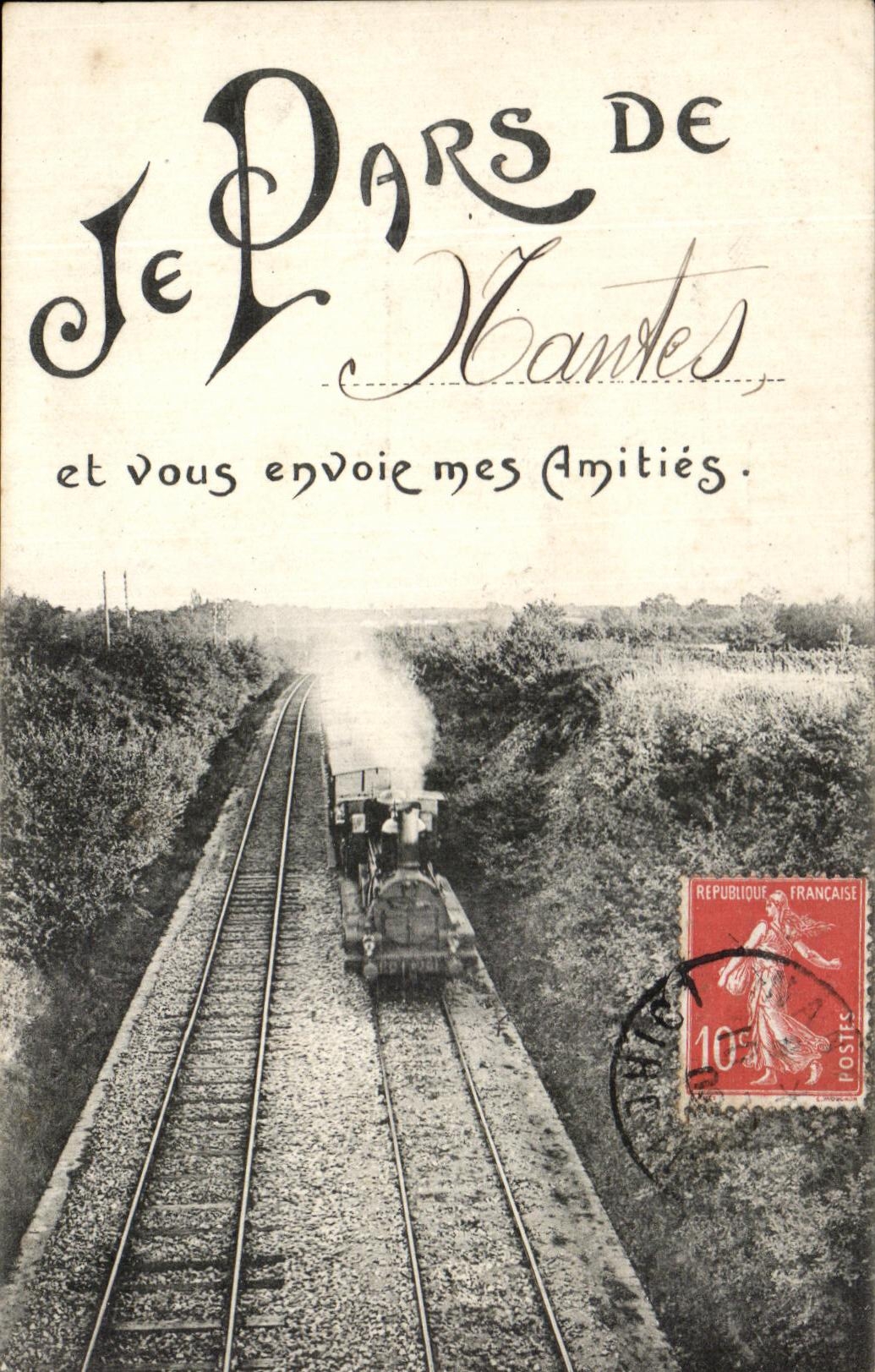 Train à vapeur — Mantes — éditeur Artaud-Nozals