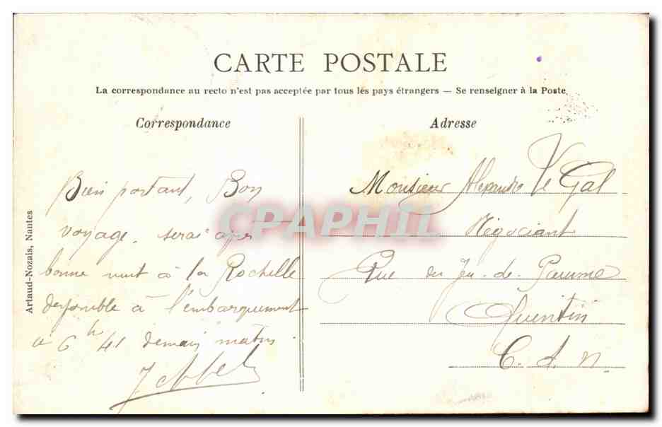 Train à vapeur — Mantes — éditeur Artaud-Nozals — Verso