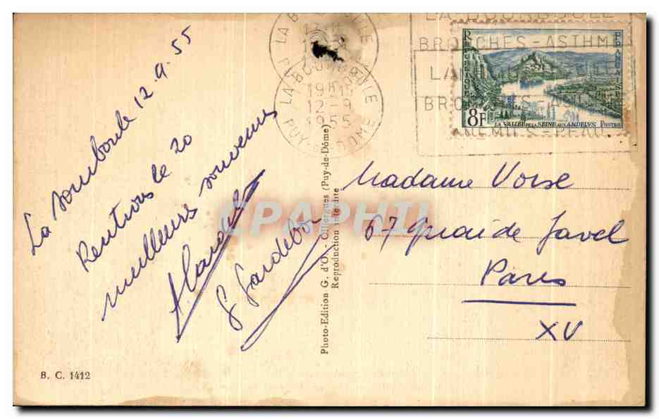 Le MONT-DORE — Vue générale et le Capucin — G.d'O — Verso