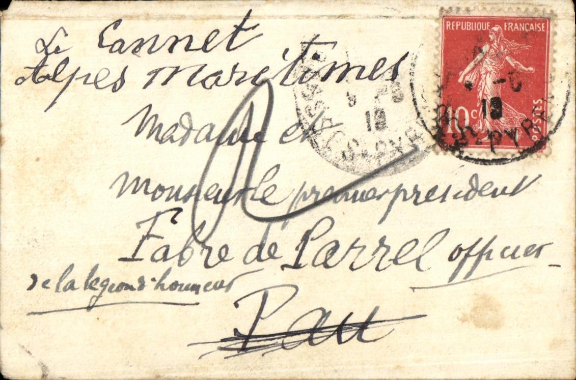 Petite lettre Semeuse 10c pour Monsieur le Premier President Fabre de Parref a Pau cannet
