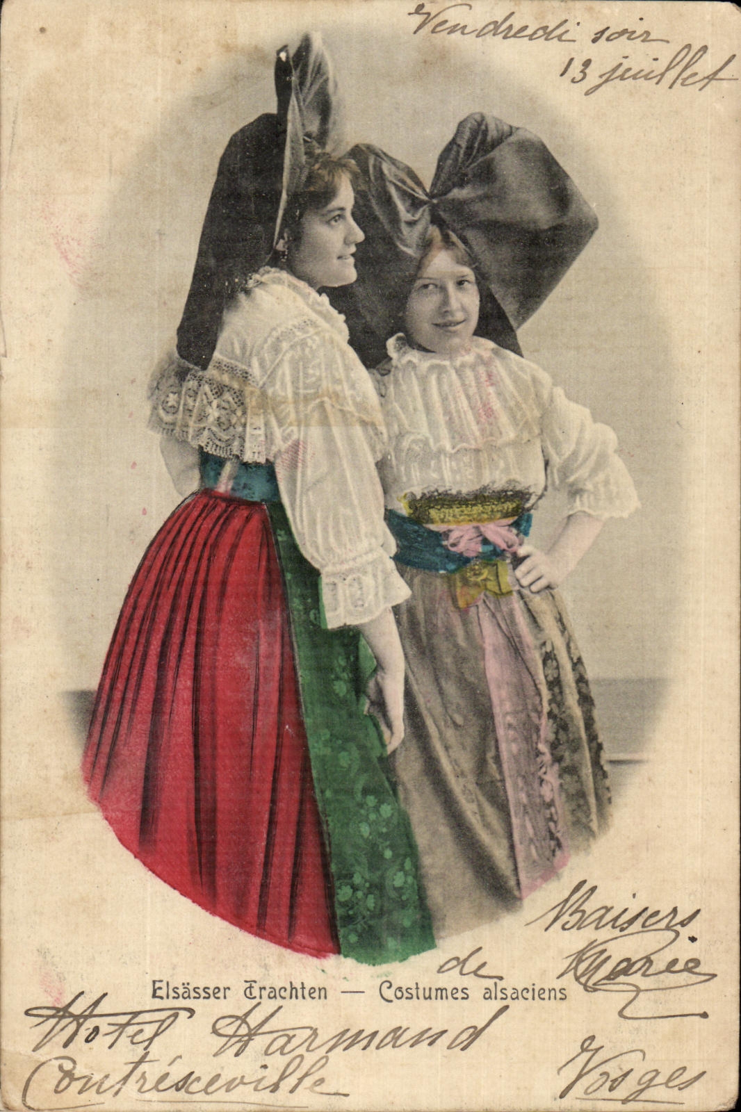 CPA Elsasser Trachten Costumes Alsaciens Folklore 