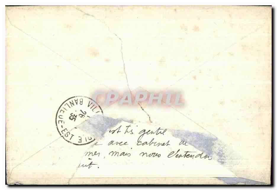Lettre Grand Hotel des Princes Biaritz Pour Villemonbmle Monsieur Baron Rue des Capucines 1935 — Rückseite