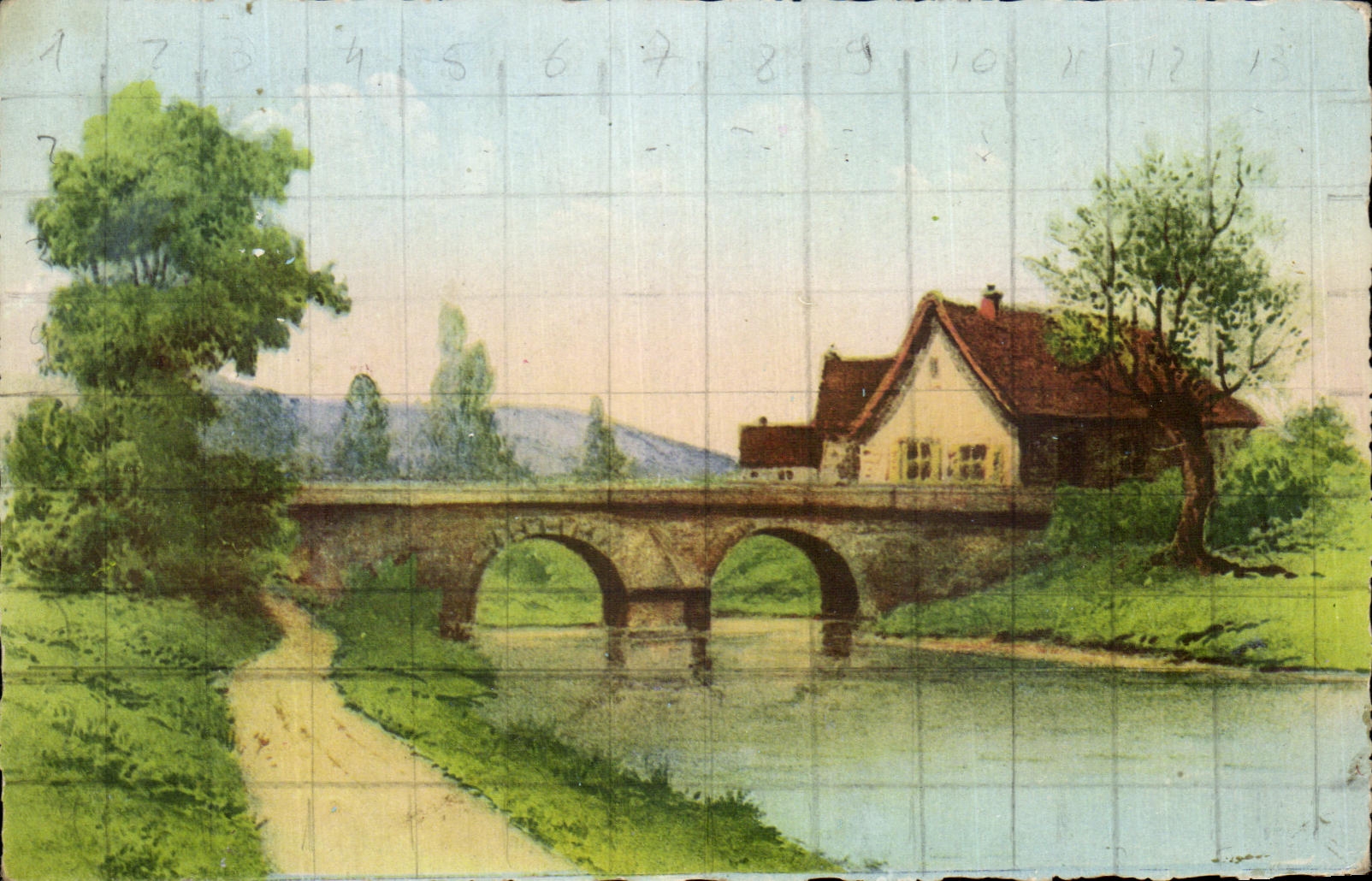 Paysage avec pont et maison — éditeur ROB