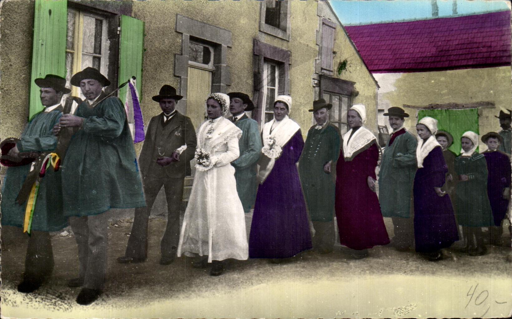 CPA Scenes Du Berry Une Noce Berrichonne Folklore Costume Mariage