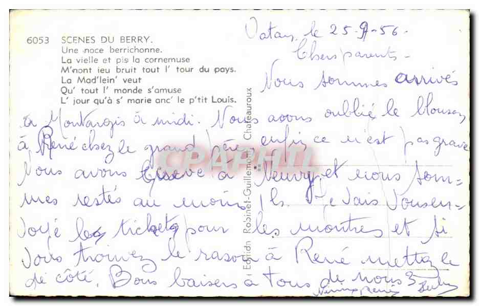 CPA Scenes Du Berry Une Noce Berrichonne Folklore Costume Mariage — Rückseite
