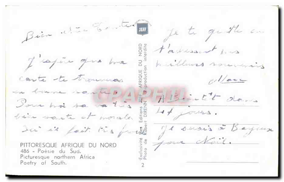 CPA Pittoresque Afrique Du Nord Poesie du Sud Enfants — Back