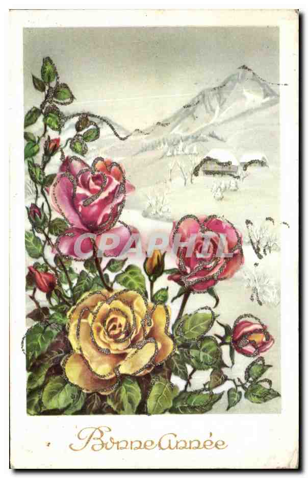 CPA Fantaisie Fleurs Bonne Annee