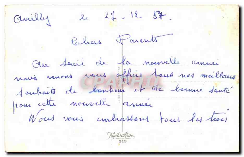 CPA Fantaisie Fleurs Bonne Annee — Rückseite
