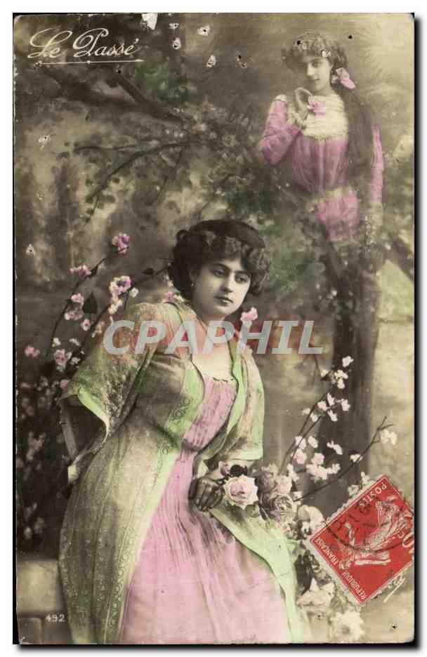 Tarjeta postal antigua Fantasía Mujer El Paso