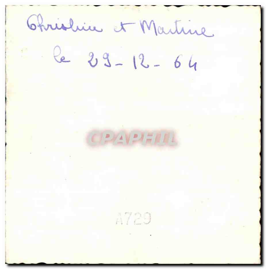 Photo Christian et Martine 1964 Enfants marchant dans la neige  — Rückseite
