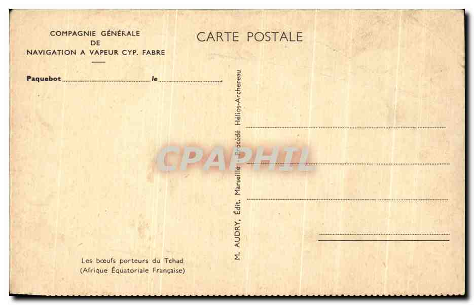 CPA Les boeufs porteurs du Tchad Afrique Equatoriale Francaise  — Rückseite