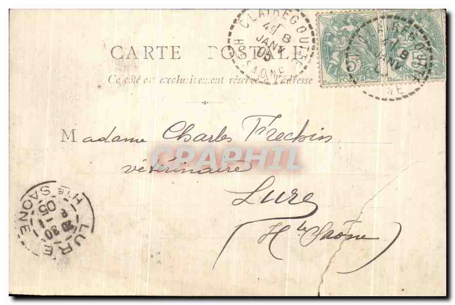 CPA Clairegoutte Saboterie Mecanique — Rückseite