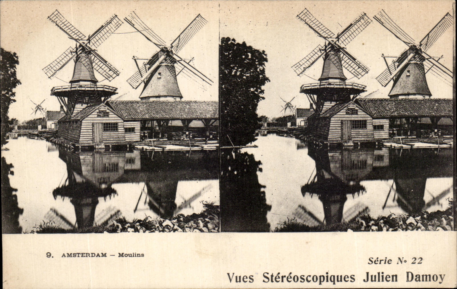 CPA Amsterdam Moulins Vues Stereoscopiques Julien Damoy