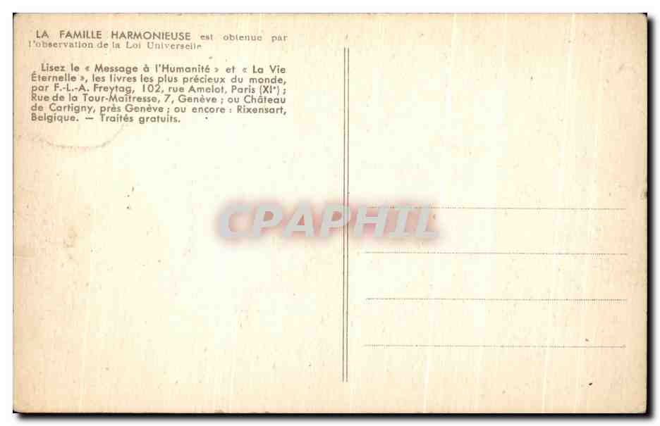 CPA L'ideal du Royaume Donne la Paix du Coeur Nancy — Rückseite
