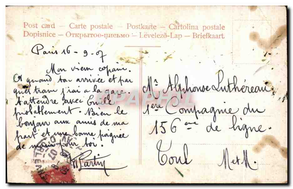 Photo Ile d'Arun 1916 — Rückseite