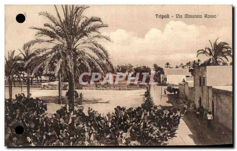 CPA Tripoli Via Minarelo Rosse Lybie