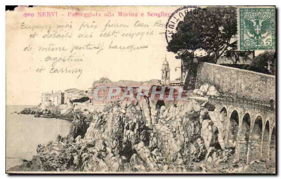 CPA Nervi Passeggiata Alla Marina E Scogliera