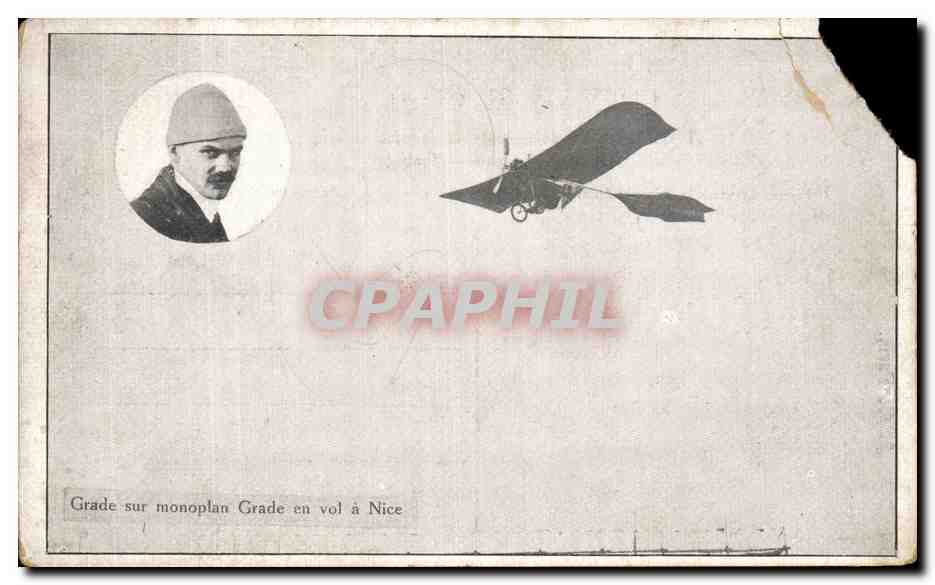 CPA Grade Sur Monoplan en vol a Nice Avion
