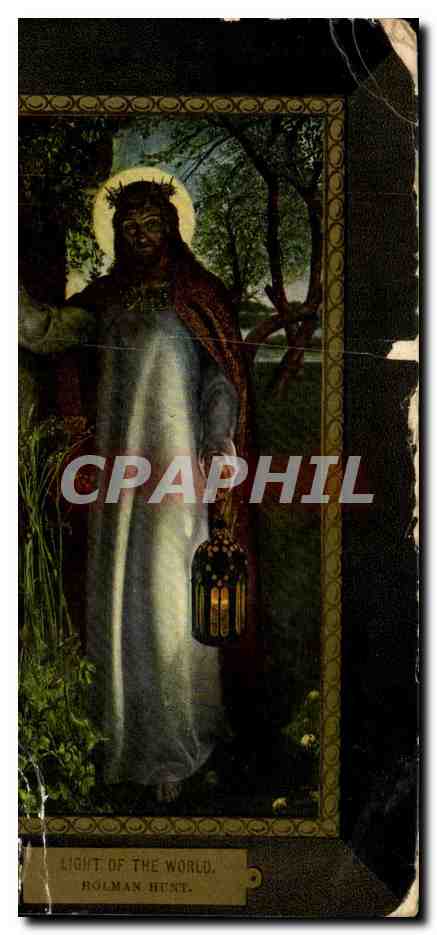 Antike Ansichtskarte Light Of The World bolman Hunt
