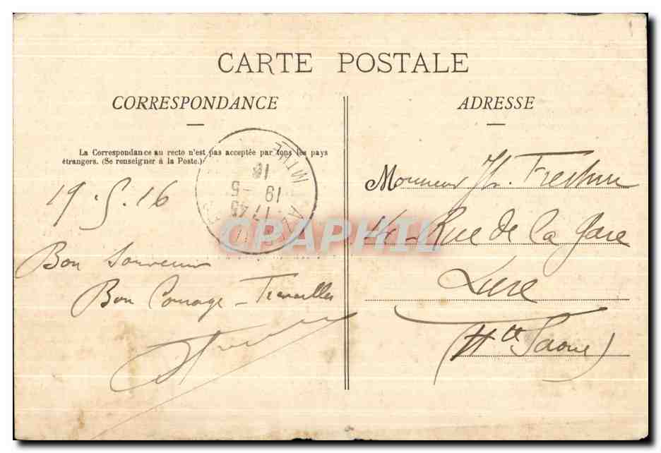CPA Contes de Fraimbois La Guerite Militaria — Rückseite