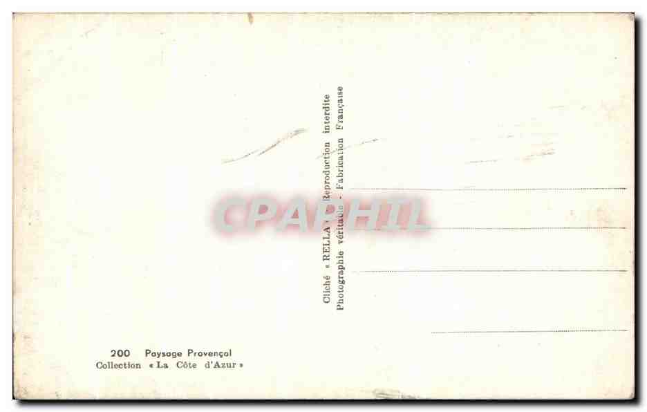 CPA Paysage Provencal Collection La Cote d'Azur — Verso